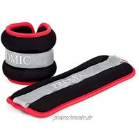 PROMIC Gewichtsmanschetten für Hand- und Fußgelenke Rot Grau Schwarz Neoprene Polyester 2er Set 2x0,5kg 2X 2kg