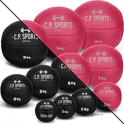 C.P. Sports Medizinball pink oder schwarz | 0,5 KG bis 10 KG | einzeln oder Set | für Sport Fitness Krafttraining Gym Reha