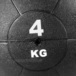 DREAMADE Medizinball mit Griff Gewichtsball aus Gummi Trainingsball Fitnessball Gymnastikball in verschiedenen Gewichten Schwarz