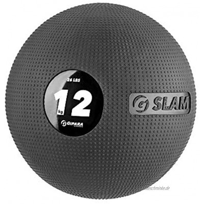 GIPARA FITNESS Slam Ball Ø 25 cm für Crossfit Training und Bodybuilding | Genoppte Antirutsch-Oberfläche Füllung aus Sandgranulat eine Luftkammer innen | Für Krafttraining und Core-Training