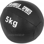 GORILLA SPORTS® Medizinball Kunstleder Schwarz 1-10 kg Fitnessball Einzeln Set