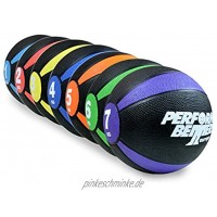 PERFORMBETTER+ Medizinball-Set Hochwertige Bälle mit Rutschfester Gummioberfläche und integriertem Nadelventil für freies Krafttraining & Rehabilitation 1-7kg