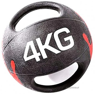 PLUY Sportmedizinball Doppelgriff Gummi Elastischer Rutschfester und verschleißfester Fitnessball 3 kg 4 kg 5 kg 6 kg 7 kg 8 kg 9 kg 10 kg Größe: 4 kg