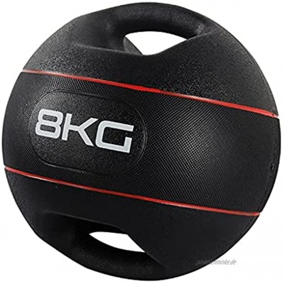 PLUY Verschleißfester Slam Ball 3 4 5 6 8 10kg Medizinbälle mit Zwei Griffen,Gewichts-Symmetrie-Ball mit strapazierfähigem Gummi und Strukturiertem Griff für Krafttraining