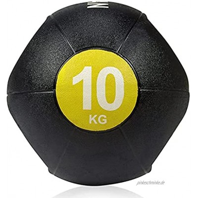 PLUY Verschleißfester Slamball Medizinbälle,Trainingsball,Doppelgriff für Rehabilitationsübungen Indoor Outdoor Fitness verbessert die Flexibilität Koordination Größe:10 kg
