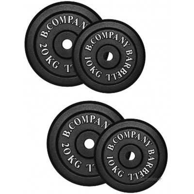 Bad Company Hantelscheiben aus Gusseisen I Gewichtsscheiben 30 31 mm für das Hanteltraining I 60 kg 2 x 10 kg 2 x 20 kg