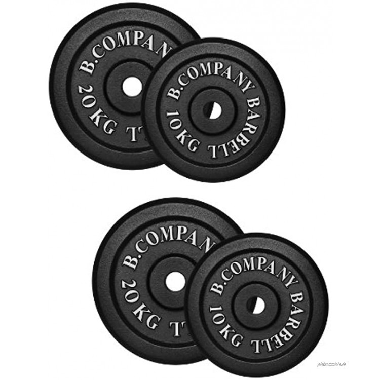 Bad Company Hantelscheiben aus Gusseisen I Gewichtsscheiben 30 31 mm für das Hanteltraining I 60 kg 2 x 10 kg 2 x 20 kg