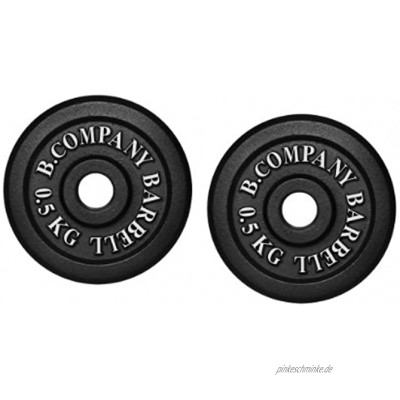 Bad Company Hantelscheiben aus Gusseisen I Gewichtsscheiben 30 31 mm für das Hanteltraining I 1 kg 2 x 0,5 kg