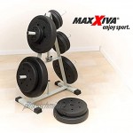 MAXXIVA® Hantelscheiben-Set Zement 20 kg 8 Ersatzgewichte für Muskelaufbau Krafttraining Fitness-Zubehör Gewichtheben