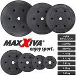 MAXXIVA® Hantelscheiben-Set Zement 20 kg 8 Ersatzgewichte für Muskelaufbau Krafttraining Fitness-Zubehör Gewichtheben
