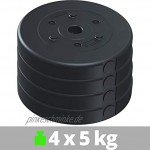 ScSPORTS® 20 kg Hantelscheibenset 4 x 5 kg Hantelscheiben Kunststoff 30 mm Lochdurchmesser