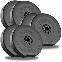 Xylo 30KG 6x5kg Hantelscheiben-Set Kunststoff Gewichte 30mm Hanteln für das Workout im Heimbereich Home Gym Krafttraining Zement Sand füllung Fitness