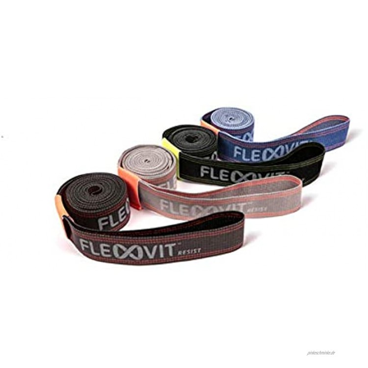 FLEXVIT Resist Band – Fitnessbänder für effektives Ganzkörpertraining HIT Koordination Stabilisierung und Sprungkraft 4 Stärken Anfänger und Profis