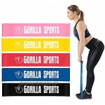 GORILLA SPORTS® Fitnessbänder Latex Einzeln 5er Set – Widerstandsbänder Loop in 5 Farben und Stärken