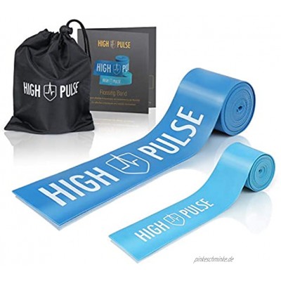 High Pulse® Flossing Band 2er Set inkl. gratis Transporttasche und Beileger – Flossband für Gelenke Sehnen und Bänder + Mini-Flossband für Zehen und Finger