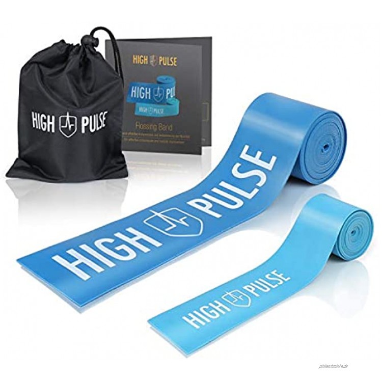 High Pulse® Flossing Band 2er Set inkl. gratis Transporttasche und Beileger – Flossband für Gelenke Sehnen und Bänder + Mini-Flossband für Zehen und Finger
