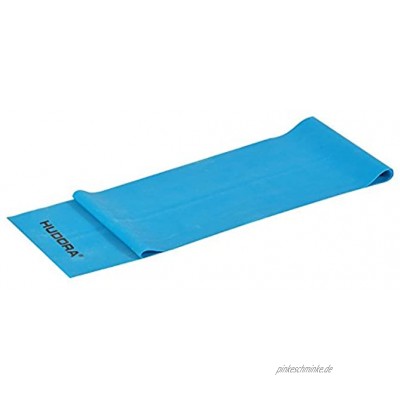 Hudora Fitnessband blau schwer latex 2,0 meter lang in der Praktischen Box mit Übungsheft