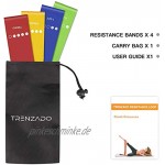 TRENZADO Fitnessbänder Fitnessband für Yoga Gymnastik mit Anleitung eBook auf Deutsch und Tragebeutel Expander