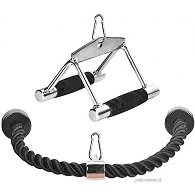 Trizeps-Kabelbefestigung und doppelter D-Griff für LAT-Pulldown-Training Zubehör für Heimtrainer mit Kabelmaschine Trizepsseil V-förmige Stange