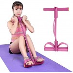 Micfendy Pedal Resistance Band Pedal Pull Rope 4-Rohr Naturlatex Sit-up Bodybuilding Expander Elastisches Pull Rope Fitness für AbdomenFitness Equipment Yoga Body Trimmer Shaper