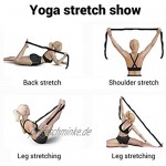 Calayu Yoga Gürtel mit 11 Loops elastische Stretching Band Yoga Pull Strap Pilates Gürtel Fitness Band Widerstandsbänder für Home Gym
