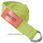 GORILLA SPORTS® Yogagurt mit Metall-Verschluss 2,6 m lang – Yoga Belt aus Baumwolle in 11 Farben