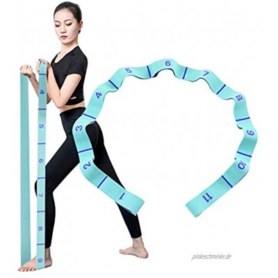 Locisne 11 Number Elastic Exercise Strap Yoga Stretch Assist Strap Nummerierte Schlaufen waschbar Leicht zu tragen High Stretching Strap für Yoga Tanzen Unterstützung Rehabilitation