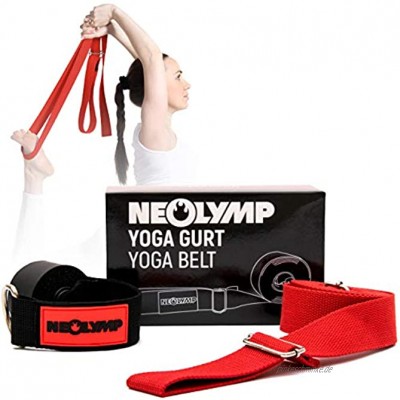 NEOLYMP Premium Yogagurt aus 100% Reiner Bio Baumwolle und hochwertigen Metallverschlüssen für Yoga Yogaband Yoga Strap | YB210