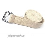 Prom-near Yoga Spannband 100% Baumwolle für bessere Dehnung für Anfänger und Fortgeschrittene Yoga Gurt mit Verschluss aus Metall 183 * 2,5 cm