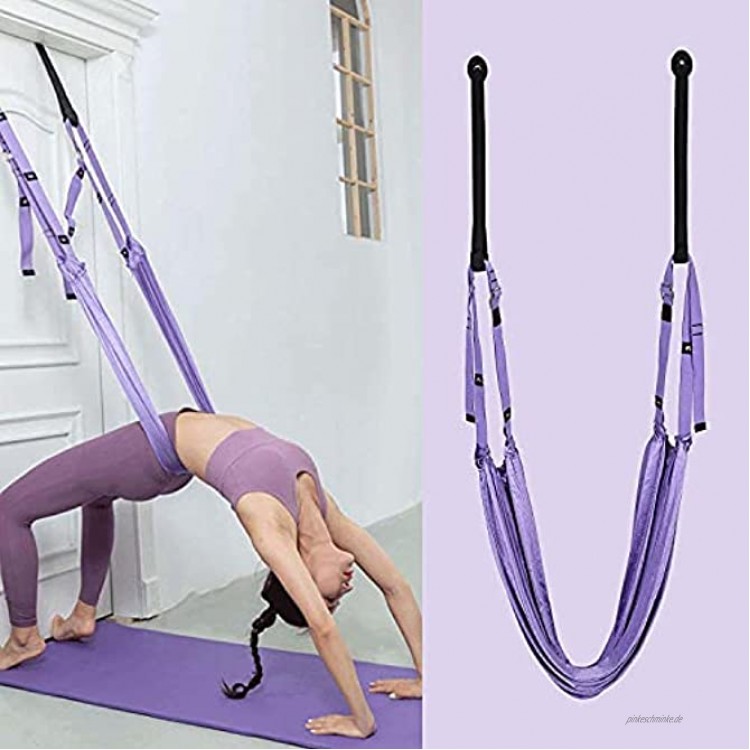 QYK -Aerial Yoga-Gurt Beinverlängerung Verstellbarer Gurt Rückenbeuge nach Oben für Yoga Fitnessgurtband für Taillentrainer,Lila