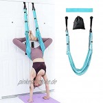 QYK -Flexibilität Zugtrainer Rücken Stretch Band Aerial Yoga Höhenverstellbare Beinstrecker Reha Pilates Dance Yoga Stretching Strap,3 Blue