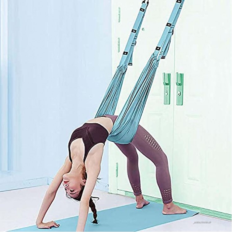 QYK -Flexibilität Zugtrainer Rücken Stretch Band Aerial Yoga Höhenverstellbare Beinstrecker Reha Pilates Dance Yoga Stretching Strap,3 Blue