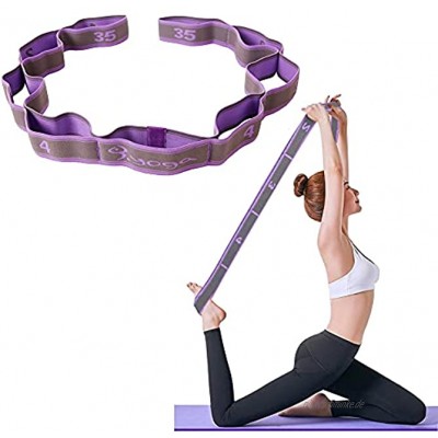 Yoga Stretching Band Yoga Stretch Gurt  Stretchgurt  Gymnastikband mit 8 Schleifen Fitness Pilates Physiotherapie Stretch Gurt