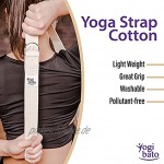 Yogibato Yogagurt 100% Baumwolle |240 x 3,8 cm | Band zur besseren Dehnung – Cotton Strap – Yogaband mit Verschluss aus Metall – Yoga Gurt