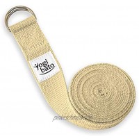 Yogibato Yogagurt 100% Baumwolle |240 x 3,8 cm | Band zur besseren Dehnung – Cotton Strap – Yogaband mit Verschluss aus Metall – Yoga Gurt