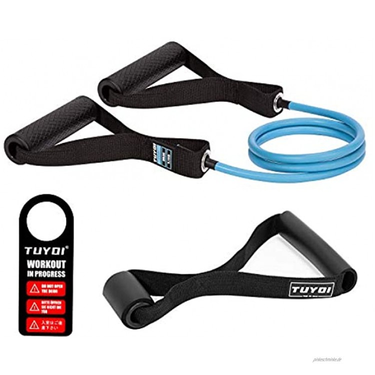 TUYOI Resistance Tube Fitnessbänder mit Griffen fitnessgeräte für zuhause（Blau-20LBS）