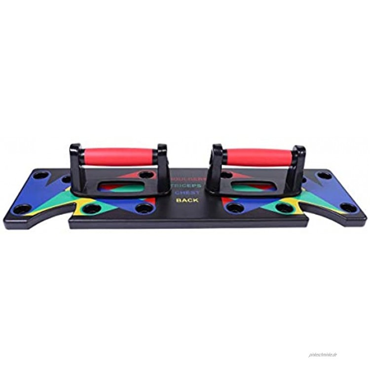 GORILLA SPORTS® Push Up Board 9 in 1 mit gepolsterten Griffen – Liegestütz-Brett farbcodiert aus Kunststoff bis 200 kg belastbar