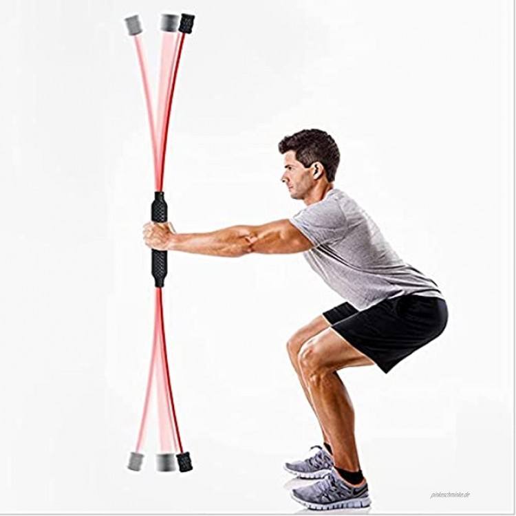 Sport Schwingstab Fitness Swingstick Schwerkrafttrainer zum Trainieren der Tiefenmuskulatur Elastische Fitness Elastische Stange Körperformung Abnehmbare Stange Tragbar zu Hause zur Stimulierung der