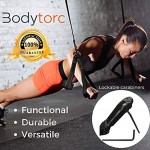 Bodytorc Suspension Trainer Bodyweight Trainingsgurte für Ganzkörpertraining zu Hause inklusive Türanker Verlängerungsarme und fortgeschrittene Fußschlaufen.