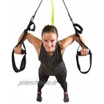eaglefit Sling-Trainer Exclusive Fitness-Gerät Schlingentrainer inkl. Umlenkrolle & Türanker Längenverstellung 160-360 cm 350 kg belastbar Grau
