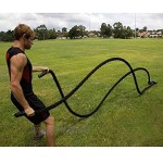 MUPAI Trainingsseil Fitness Schwungseil Schlagseil Battle Rope Sportseil Φ3,8 15M für Sprung- Kletterübungen oder Tauziehen