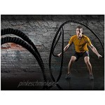 MUPAI Trainingsseil Fitness Schwungseil Schlagseil Battle Rope Sportseil Φ3,8 15M für Sprung- Kletterübungen oder Tauziehen