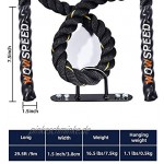 WIUANG 3.8cmx9m Battle Rope Übung Schwingung Seile Breite Poly Dacron Springseil Erwachsene Sportseil Schlachtseil Fitness Trainingsseil Für zu Hause oder Fitnessstudio