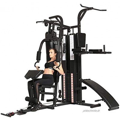 Dione HG5 Fitnessstation Multi-Gym Krafstation mit Boxsack Einschließlich 65 kg Gewichte Erweiterbar auf 100 kg Homegym