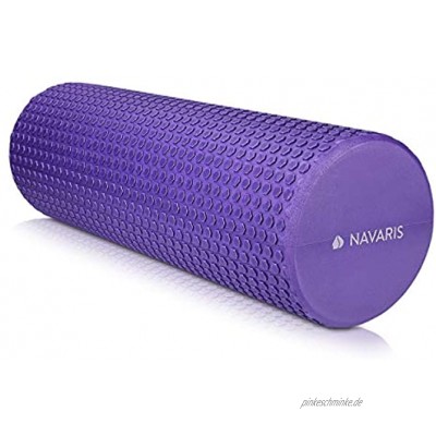 Navaris Pilates Rolle Faszienrolle 45 cm kurz Pilatesrolle Faszien Yoga Roller Schaumstoffrolle für Rücken Fitness Massagerolle in Violett