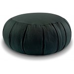 Grinscard Meditationskissen Zafu aus Baumwolle gefüllt mit Buchweizenschalen ca. Ø 40 cm x 15 cm Hoch Gewicht: ca. 3kg Farbe: Schwarz