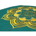 Lotus Design Meditationskissen Yogakissen Stickerei Mandala 15 cm hoch Bezug aus Baumwolle waschbar Yoga-Sitzkissen bunt mit Buchweizenschalen sozial und fair hergestellt