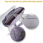 AOLVO Reißverschluss-Yogamatten-Tasche groß Yogamatte Tragetasche mit Yoga-Trageriemen Baumwoll-Leinen Tragetasche mit 2 Extra-Taschen passend für 2 Yogamatten 2 Handtuch Schlüssel