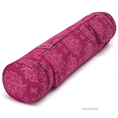 Yoga-Tasche ASANA BAG 80"Lotus" berry Maharaja Collection 100% Baumwolle Köper Für Matten bis 80 cm Breite 5 mm Dicke und 200 cm Länge