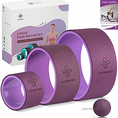 OVERMONT Yoga Rad Yoga Wheel 3er Set Yoga-Starter-Set für Dharma Yoga Backbend Stretching Pilates Meditation